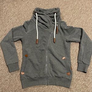 EUC Wanakome zip up sweatshirt. Charcoal Gray, size women’s Small